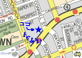 o'connel st. map, newtown